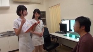 Japanese nurses attack a guy who craves their luscious lips