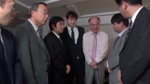 Busty Asian slut gets gang team-fucked by horny businessmen