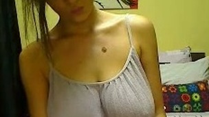 Oiled bright and bosomy web camera sexpot was ready to demonstrate her twat